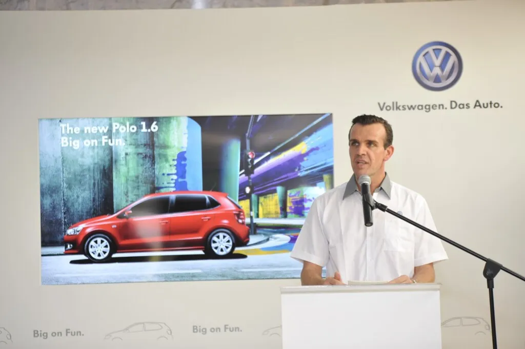 Managing Director, Volkswagen Group Malaysia, Mr Christoph Aringer delivering his speech to the members of the media