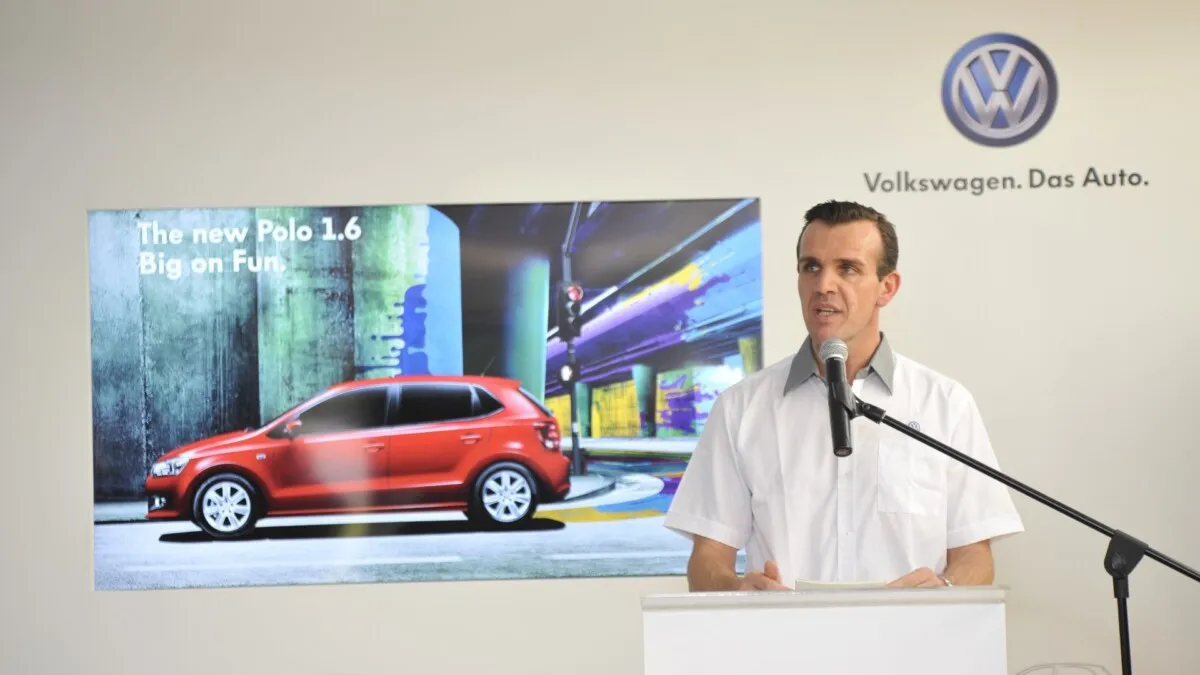Managing Director, Volkswagen Group Malaysia, Mr Christoph Aringer delivering his speech to the members of the media