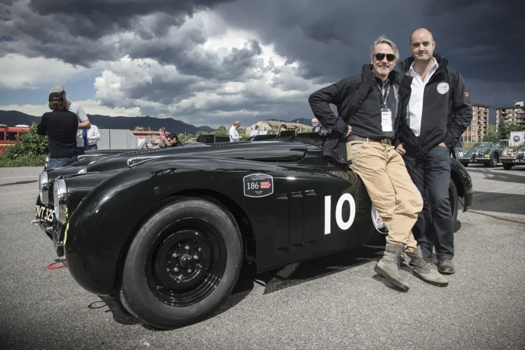 Senna and Brundle Lead Jaguar Charge as the 2014 Mille Miglia Begins in Brescia - Jeremy Irons with Charlie Turner