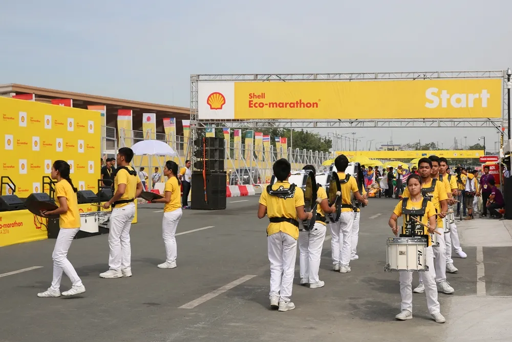 A band plays at the opening ceremony during day two of the Shell Eco-marathon Asia, in Manila, Philippines, Friday, March 4, 2016. (Kay Edwards/AP Images for Shell)