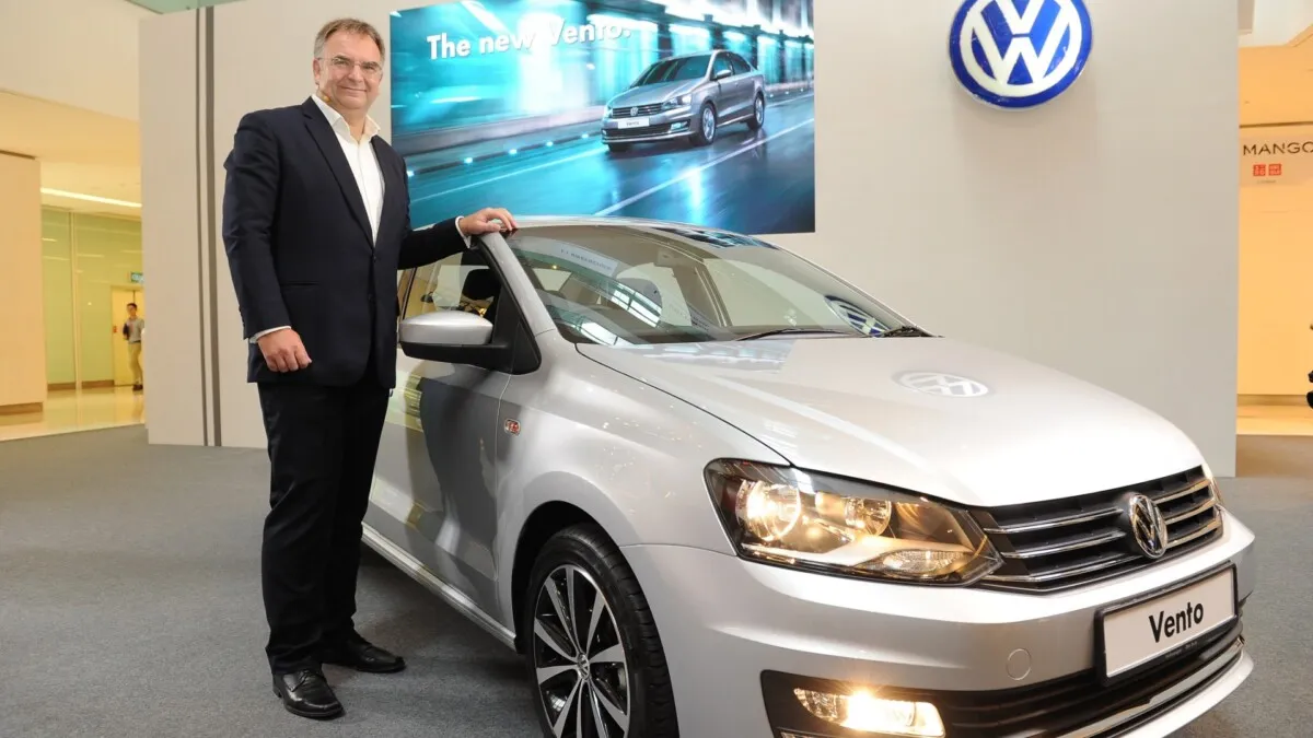 Armin Keller with the new Volkswagen Vento