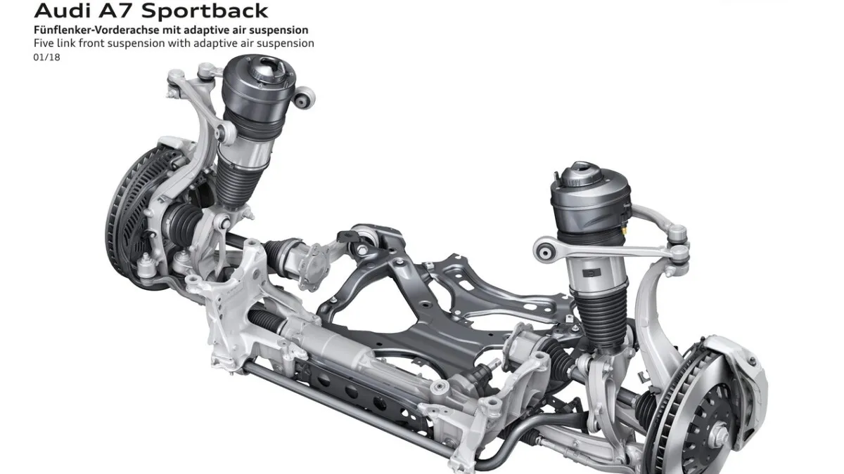 Five link front suspension with adaptive air suspension