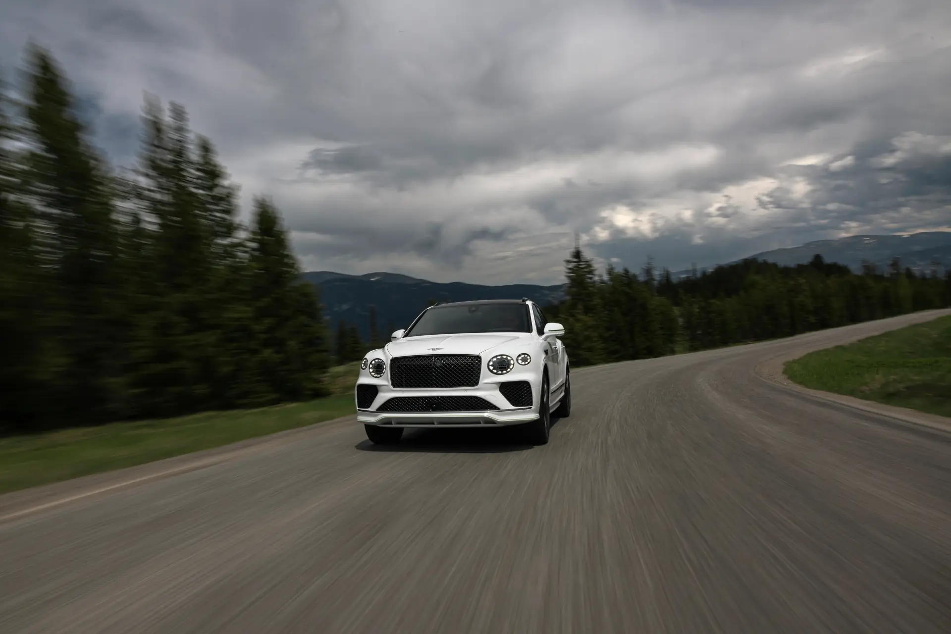 The Bentley Bentayga Speed on the road