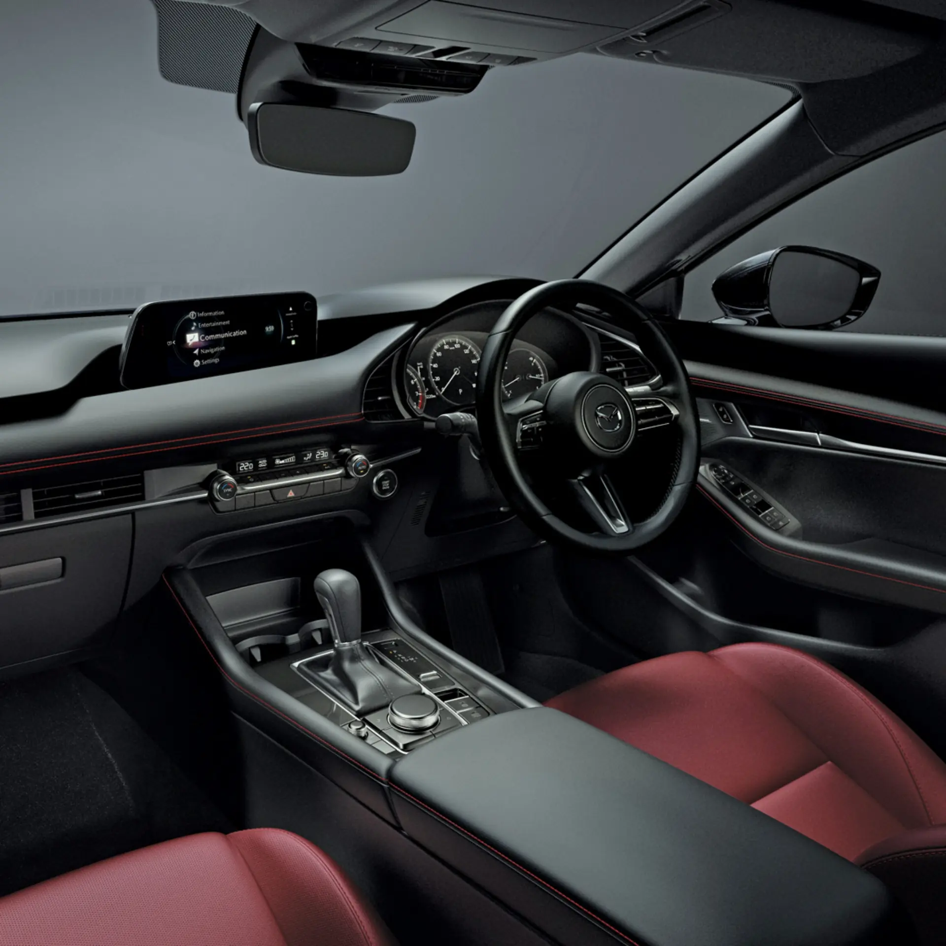 The interior of the car