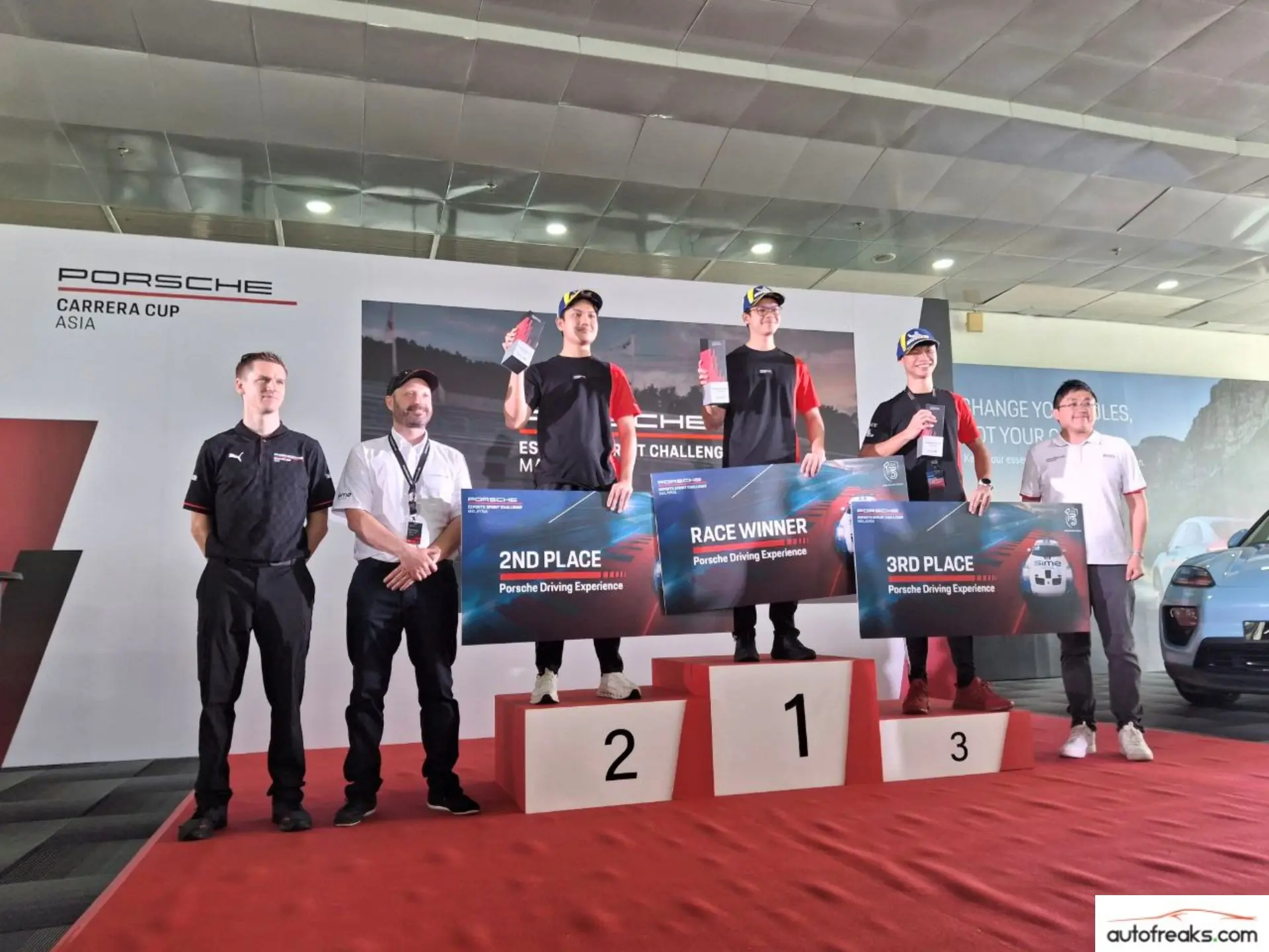 Winners of the Porsche Esports sim racing 